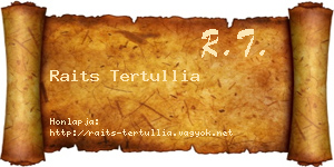 Raits Tertullia névjegykártya